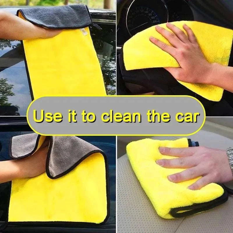 Serviette de lavage de voiture Ultra douce, chiffon d'entretien de voiture en microfibre, chiffon de séchage de nettoyage de voiture, chiffons de nettoyage à Double couche