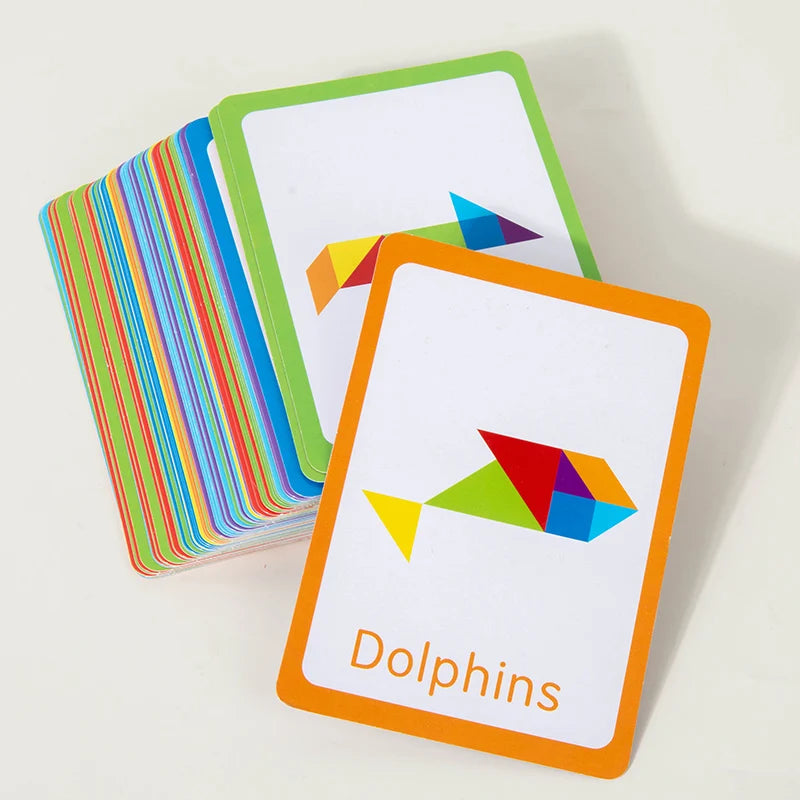 Puzzle Tangram 3D en bois, jeu de société, jouet éducatif Montessori pour enfants, outil pédagogique pour l'apprentissage des formes géométriques en maternelle