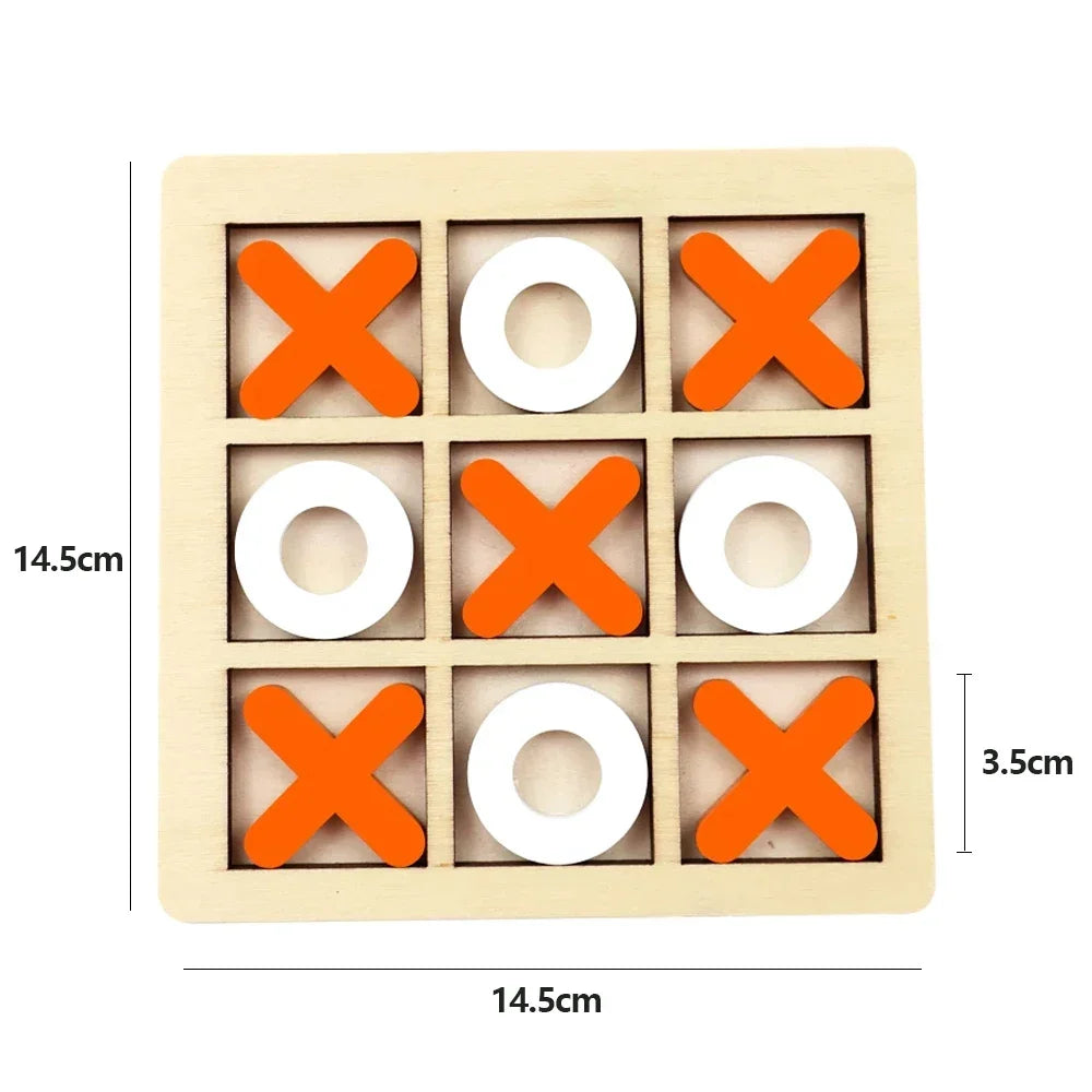 Jeu de morpion en bois XO, mini-échiquier interactif, puzzle d'entraînement, jouet éducatif Montessori, cadeau pour enfants (garçons et filles)