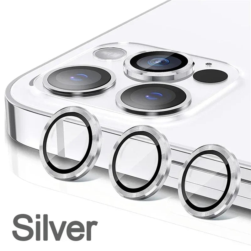 Lot de 2 à 3 protections d'objectif en métal pour iPhone 11, 12, 13, 14, 15 Pro Max, 15, 14 Plus, 13, 12 Mini et iPhone 14 Pro Max