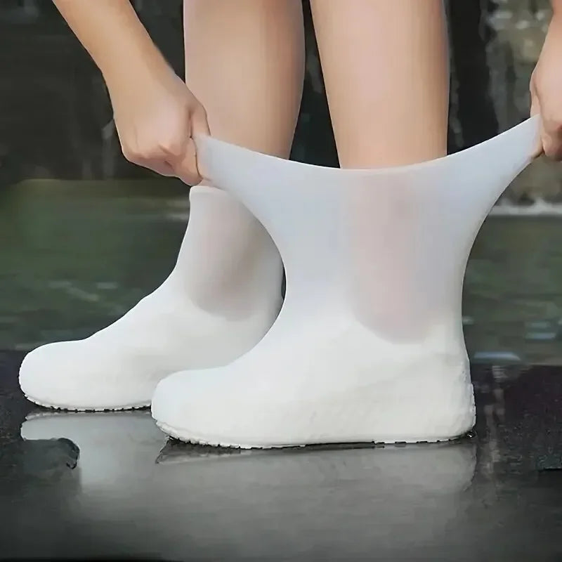 1 paire de couvre-chaussures de botte de pluie en caoutchouc pour une utilisation en extérieur, couvre-chaussures imperméables en Silicone, couvre-chaussures pour jours de pluie, pluie antidérapante réutilisable