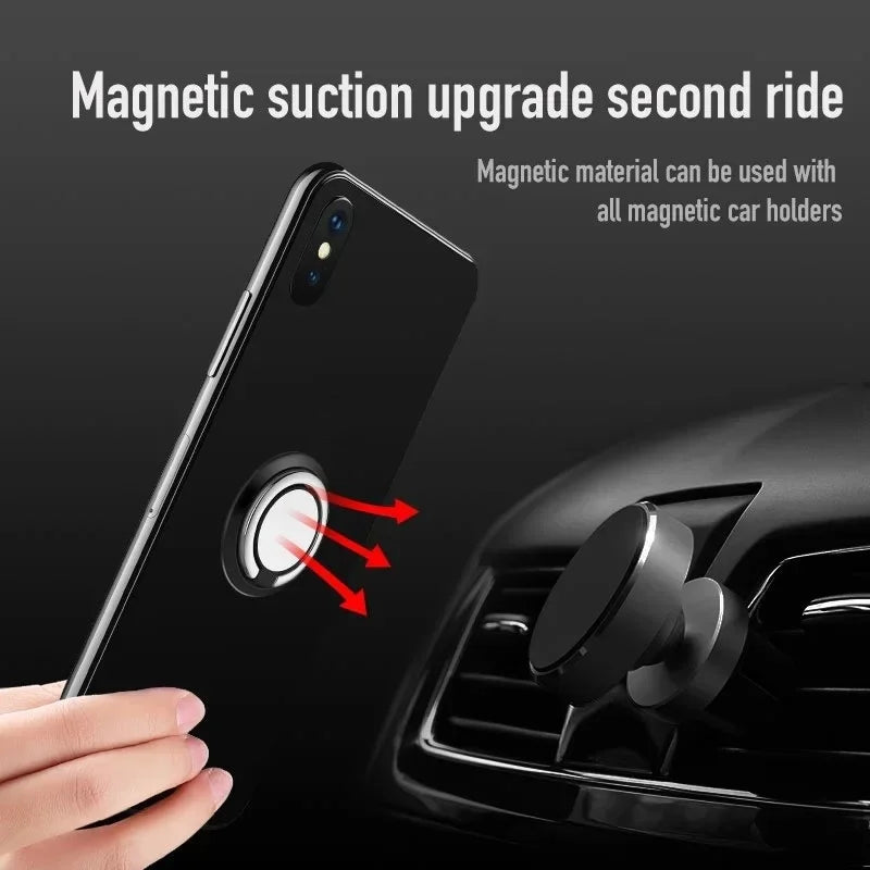 Support de bague de doigt, poignée rotative à 360 degrés pour téléphone portable et voiture, support magnétique pour arrière de téléphone, tampon autocollant universel