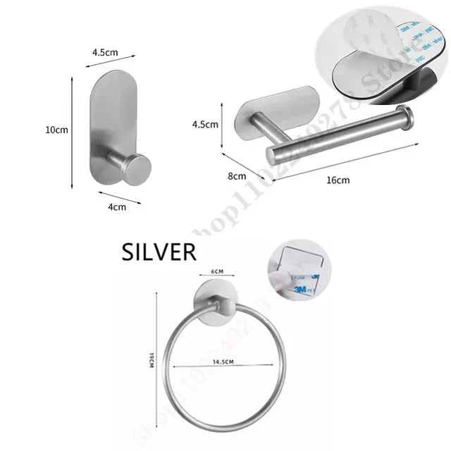 Support mural adhésif pour essuie-tout sous meuble, pour la cuisine et la salle de bain. Porte-rouleau d'essuie-tout doré