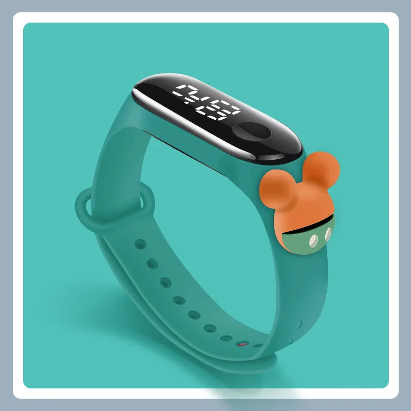Disney Fashion Mickey Children Watches For Girls Electronic Bracelet Sports Touch LED  Doll Kids Watch Women Waterproof Clock
