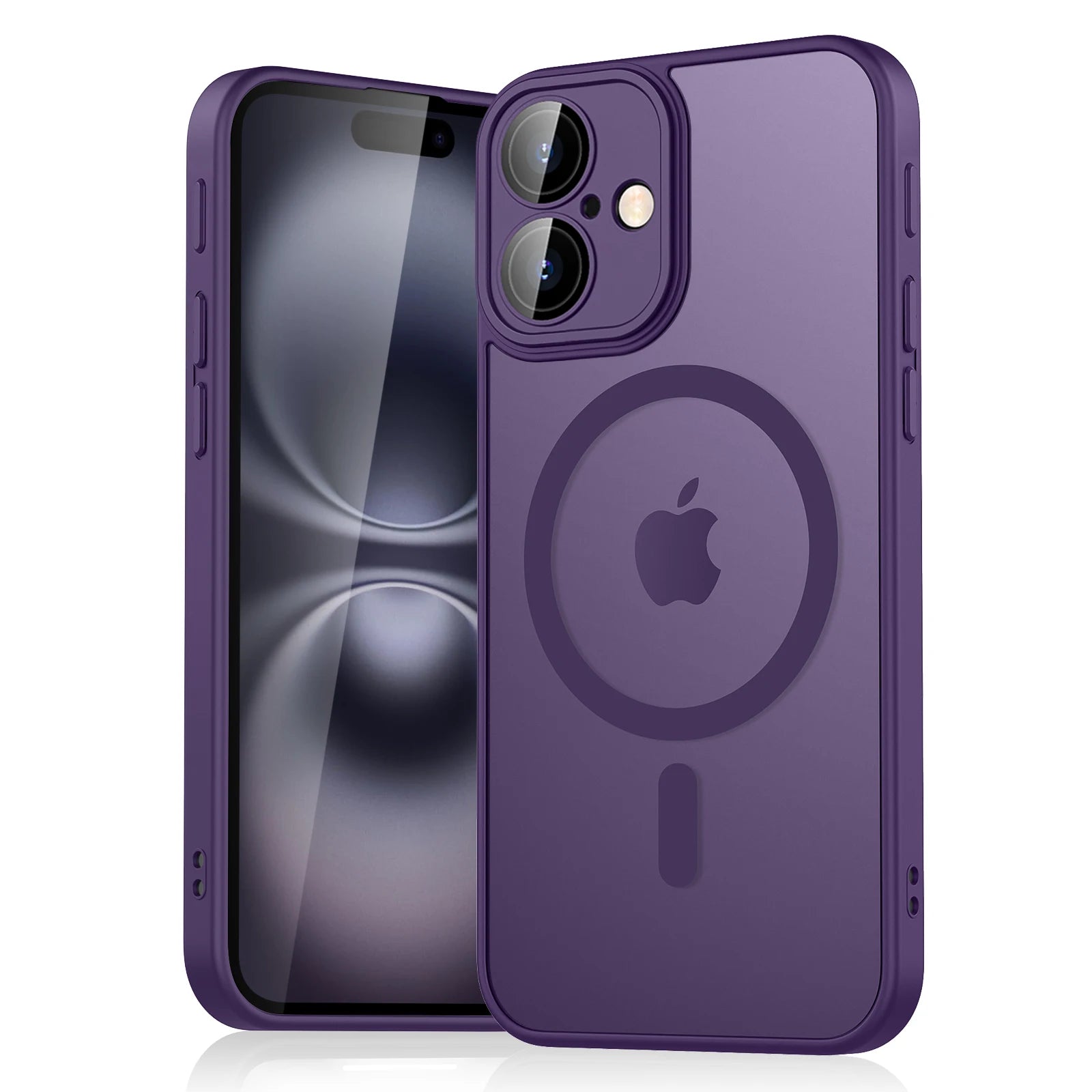 Coque magnétique mate translucide de luxe antichoc pour iPhone 11 12 13 14 15 16 compatible avec la charge sans fil MagSafe