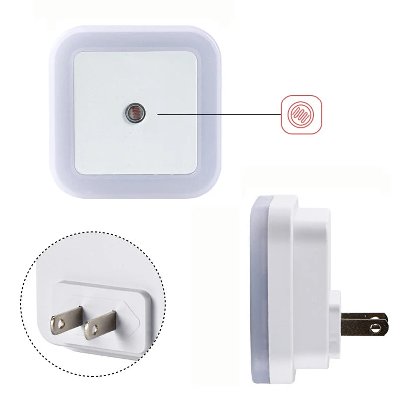 Veilleuse LED sans fil avec détecteur de mouvement, mini veilleuse avec prise UE/US pour chambre d'enfant, chambre à coucher et salon