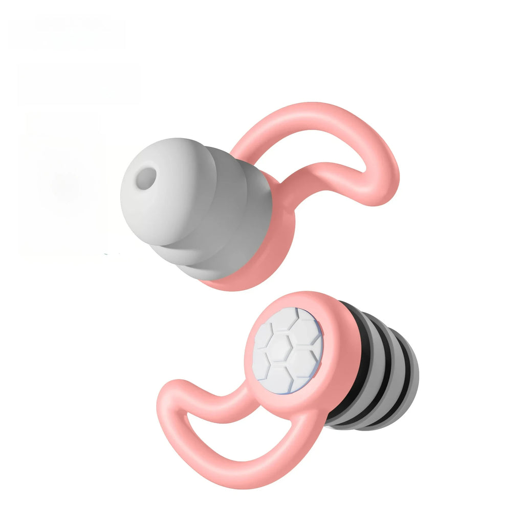 Une paire de bouchons d'oreille en silicone souple avec réduction de bruit, étanches, confortables à porter, adaptés pour dormir et nager