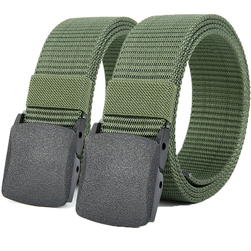 Ceinture pour hommes en plein air décontracté toile ceinture métal gratuit formation Nylon ceinture tactique avec pantalon jean ceinture sport ceintures pour hommes femmes
