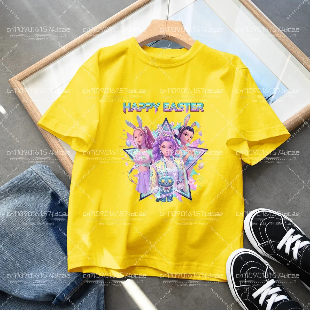 T-shirt Fun Huntrix Kpop Demon Hunters 2026 pour garçons et filles fans, cadeau d'été, col rond, manches courtes, t-shirt tendance pour enfants