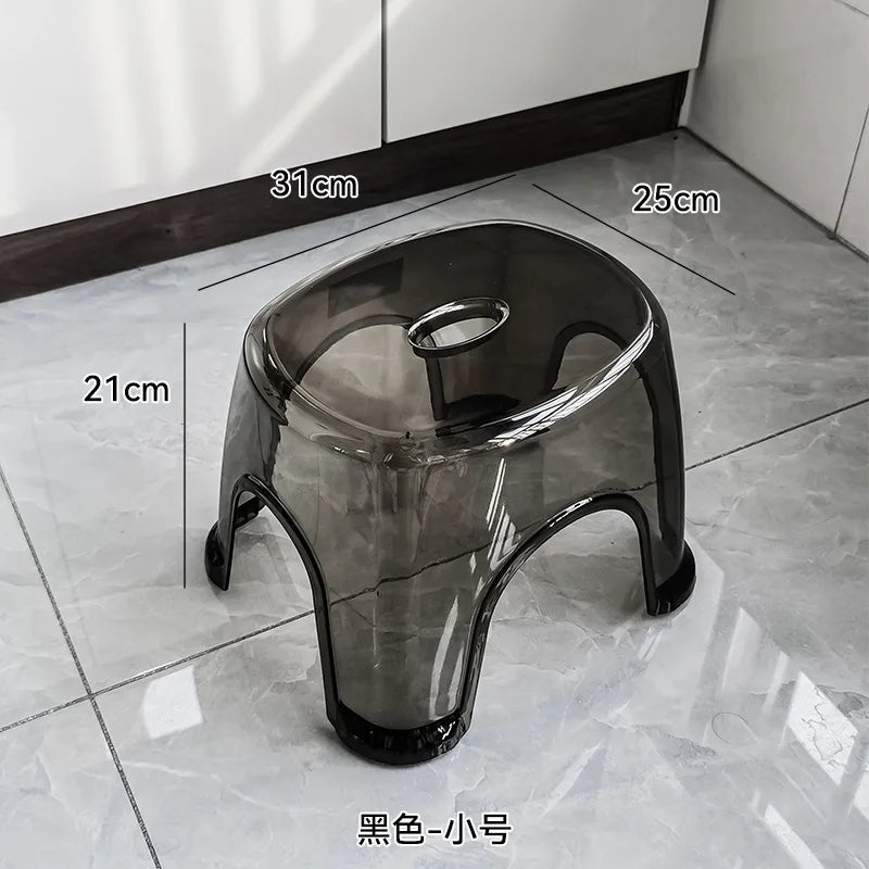 Tabouret de douche antidérapant en acrylique transparent, petit tabouret bas pour enfants, salon, salle de bain, mobilier moderne et épuré