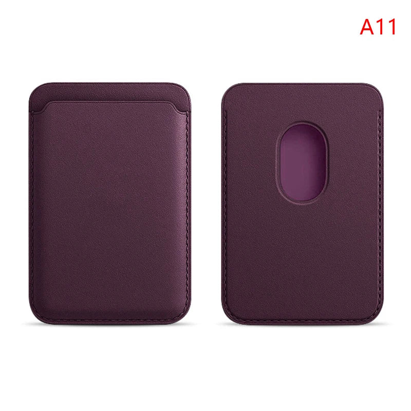 Étui porte-carte magnétique IPhone 16 15 13 14 12, pochette pour cartes, étui en cuir Magsafing avec autocollant arrière, housse de poche pour cartes