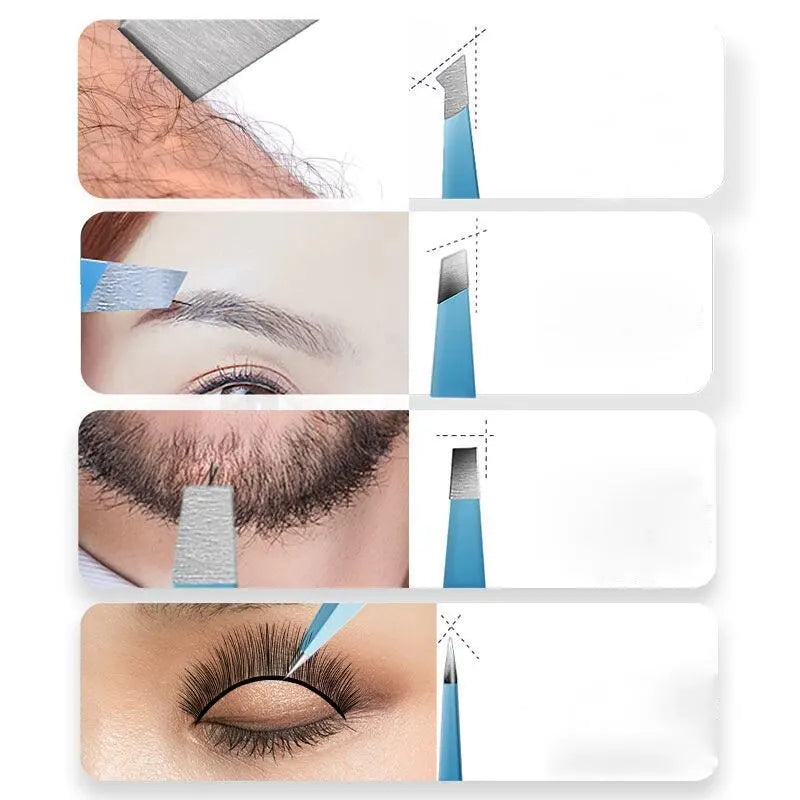 Pince à épiler à sourcils colorée, outil de beauté pour l'épilation des poils fins, pinces à sourcils biseautées en acier inoxydable, outils de maquillage pour l'épilation