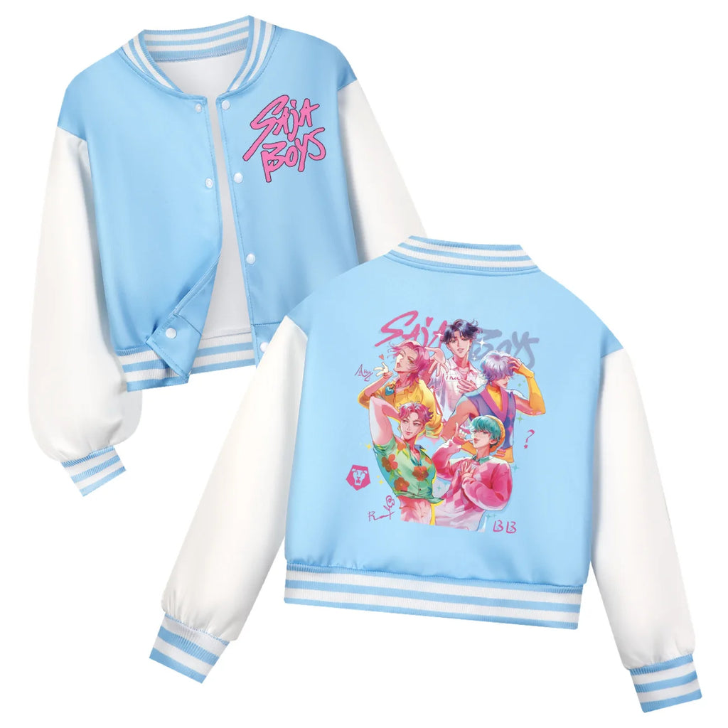 Vêtements pour enfants KPop Demon Hunters Huntrix SAJABOYS - Uniforme de baseball pour garçons - Printemps/Automne - Sweat à capuche décontracté pour bébés et filles - Costume pour enfants