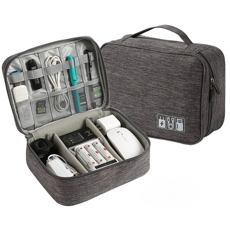 Sac de rangement numérique électronique de voyage, écouteurs multifonctionnels de grande capacité, étui de protection pour câble de données, sac anti-poussière de voyage Elec