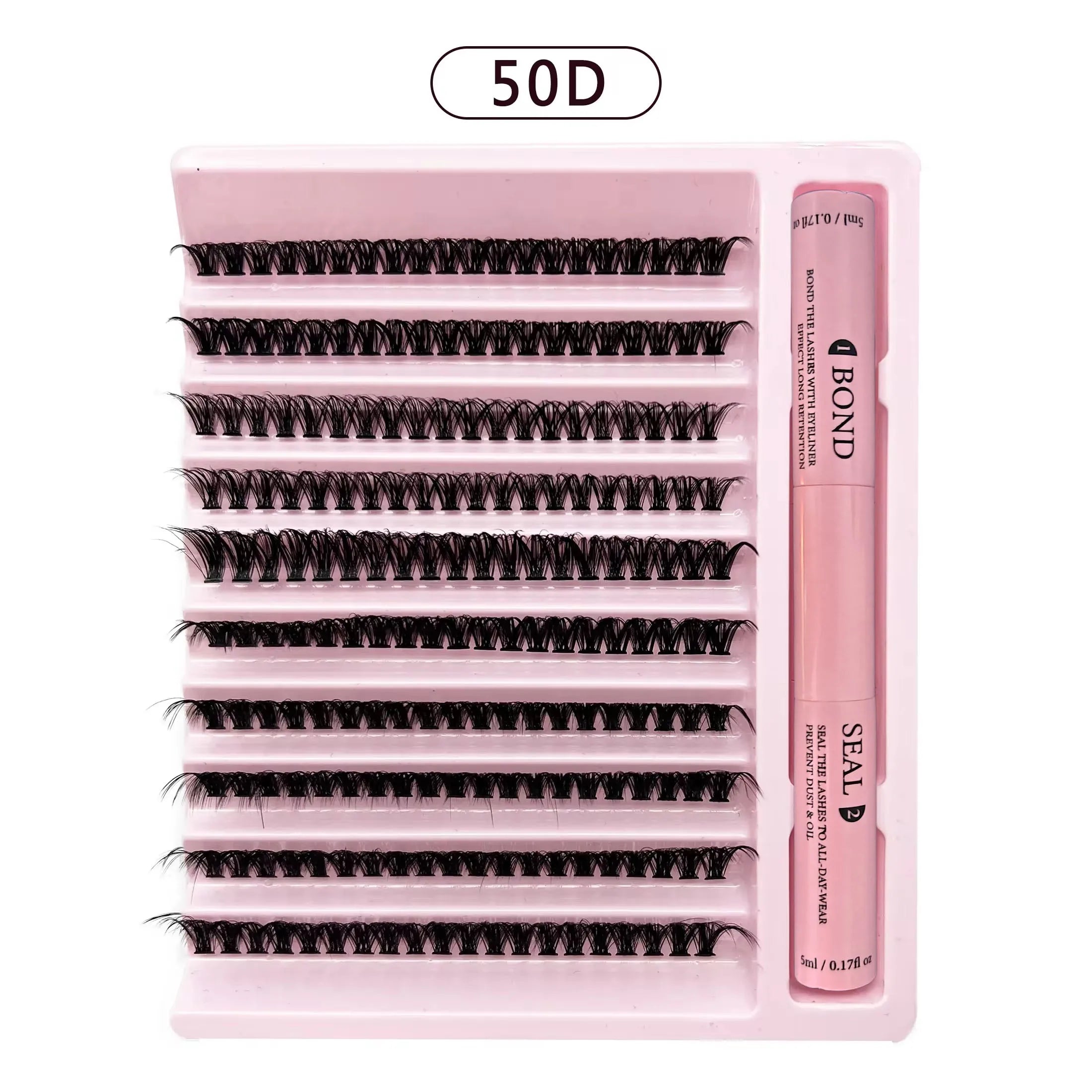 DiY Cluster Lashes Kit 200 Pcs: 8-16mm Mixed, Bond & Seal Glue, Tweezers for Natural Self Application Look