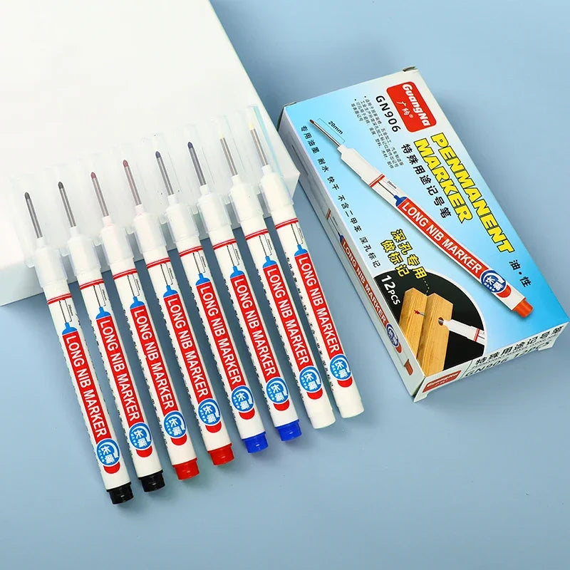 Marqueurs à tête de pointe longue pour stylo perforateur en métal, étanche, salle de bains, décoration du bois, multi-usages, 4 pièces/ensemble 20mm