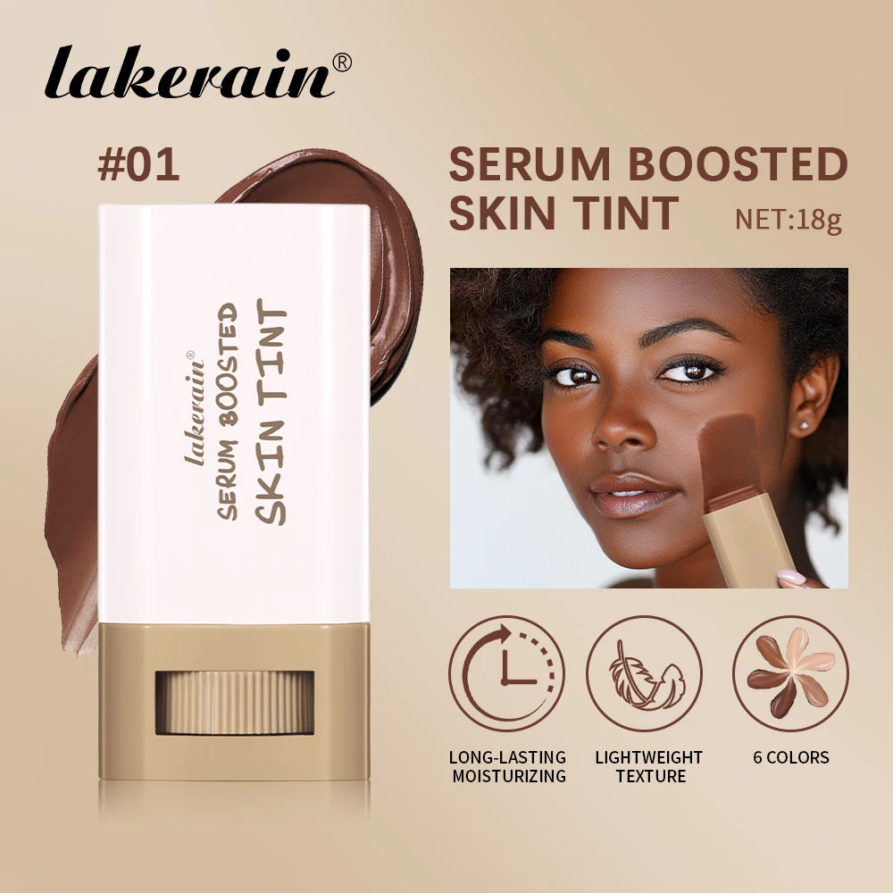 Fond de teint teinté, correcteur en stick, sérum de teint en stick, effet lissant et repulpant, haute couvrance, format voyage, teint bronze