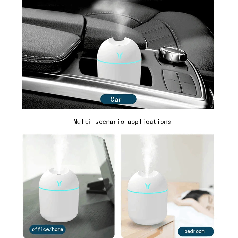 Diffuseur d'huile essentielle d'arome de Mini humidificateur d'air d'usb de 250ML pour le diffuseur ultrasonique de fabricant de brume muet de voiture à la maison avec la lampe de couleur de LED