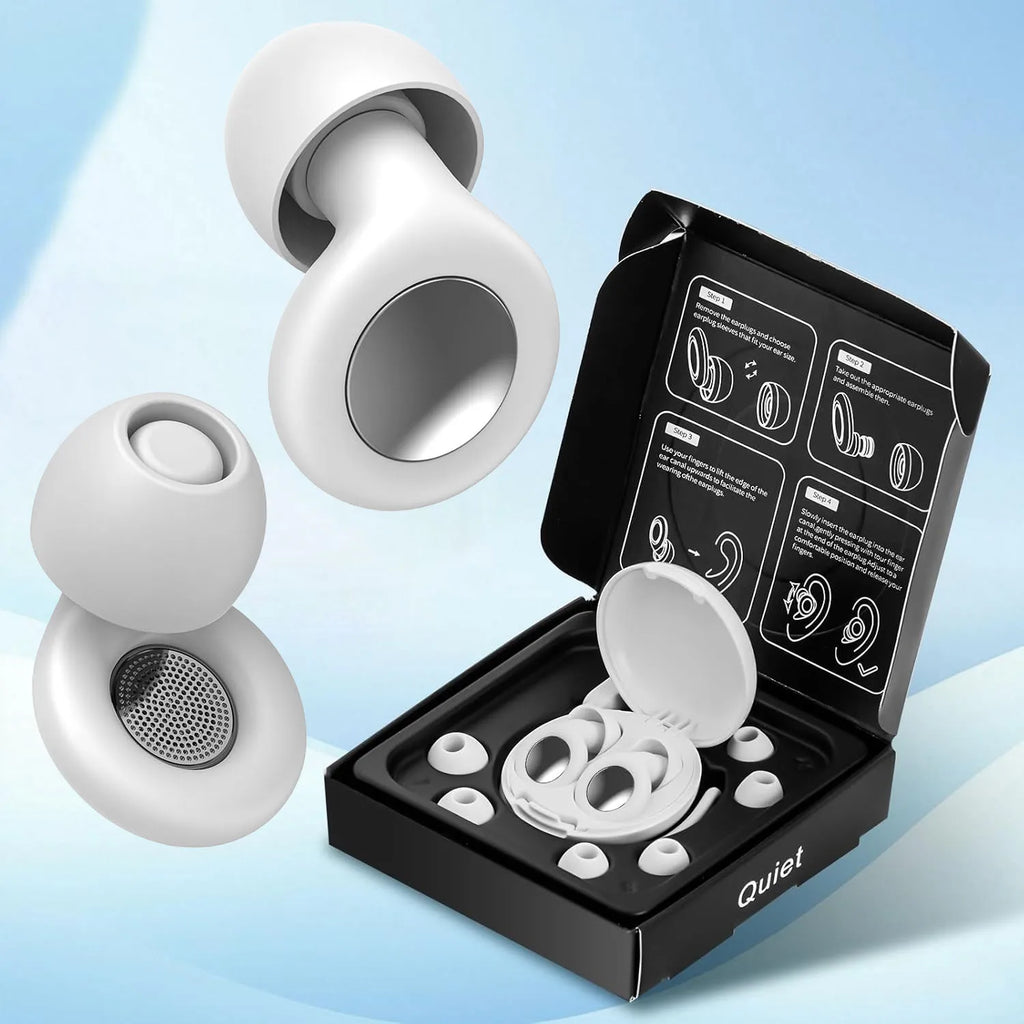 Bouchons d'oreille en silicone Eayburst pour la protection auditive anti-bruit du sommeil, bouchons d'oreille réutilisables pour les concerts de sommeil, les études de travail