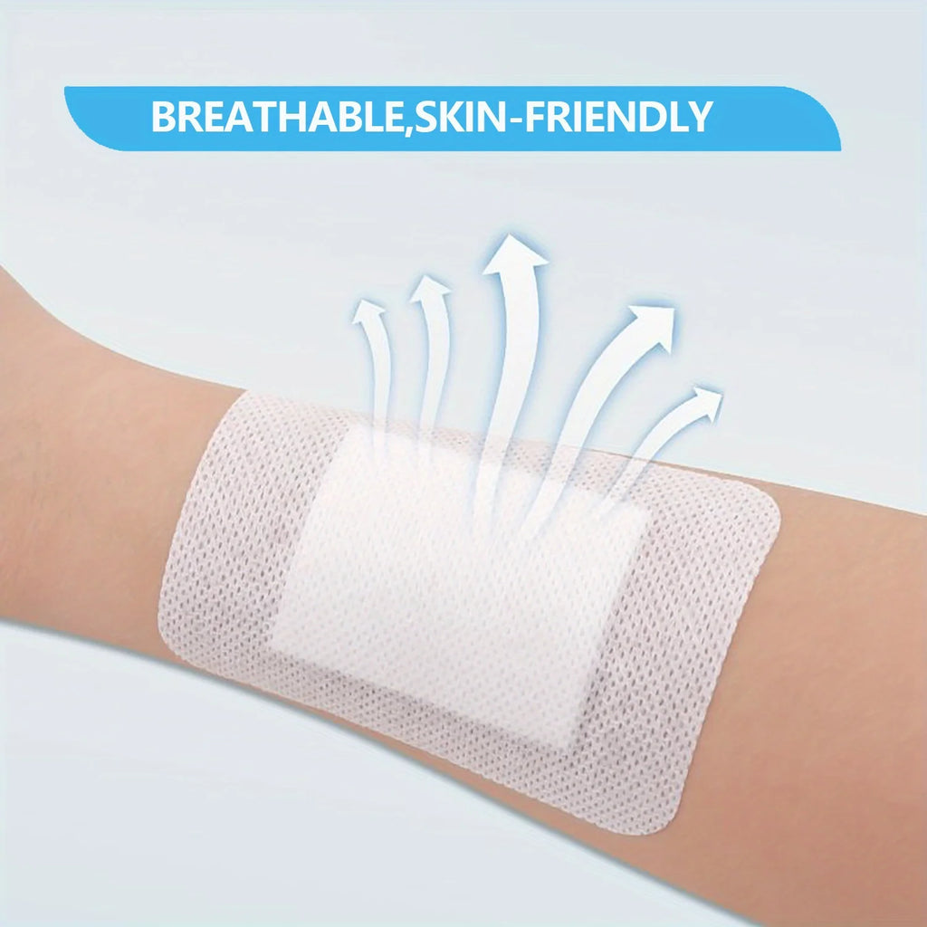 50 pansements adhésifs médicaux hypoallergéniques non tissés de grande taille (6 x 7 cm) pour plaies importantes et premiers soins