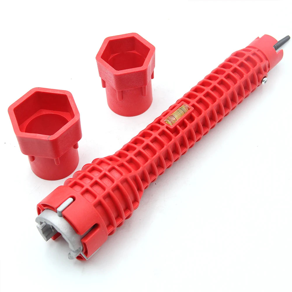 Clé d'évier rouge à trois têtes 8 en 1, pour enlever les vis du chauffe-eau, clé à douille pour tuyau d'eau, ensemble d'outils manuels