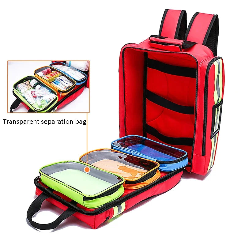 Sac d'intervention en cas de catastrophe, trousse de premiers secours, sac à dos de sauvetage d'urgence, grande capacité de rangement classifié, kits de survie, organisateur médical