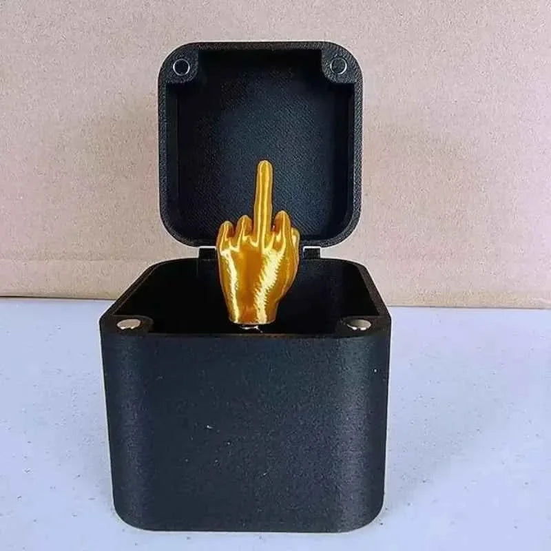Middle Finger Gift Box Funny Pop Up Prank for Him Her Coworker White Elephant New Year Stocking Stuffer Novelty
