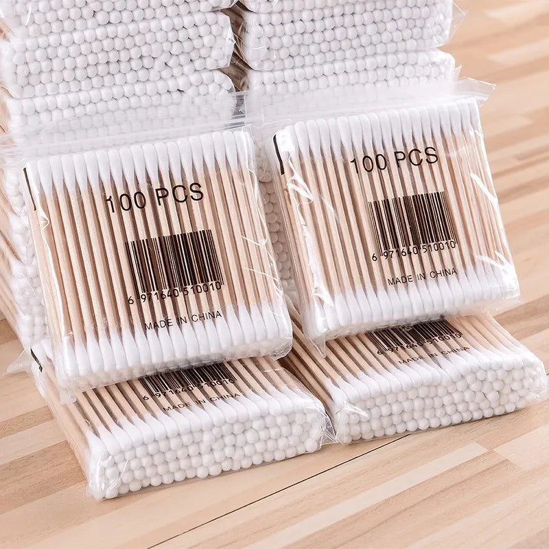 Pointed Tip Cotton Swabs  Count Double Pointed Cotton Buds Precision Tips with Bamboo Sticks for Makeup Nail Tools Personal