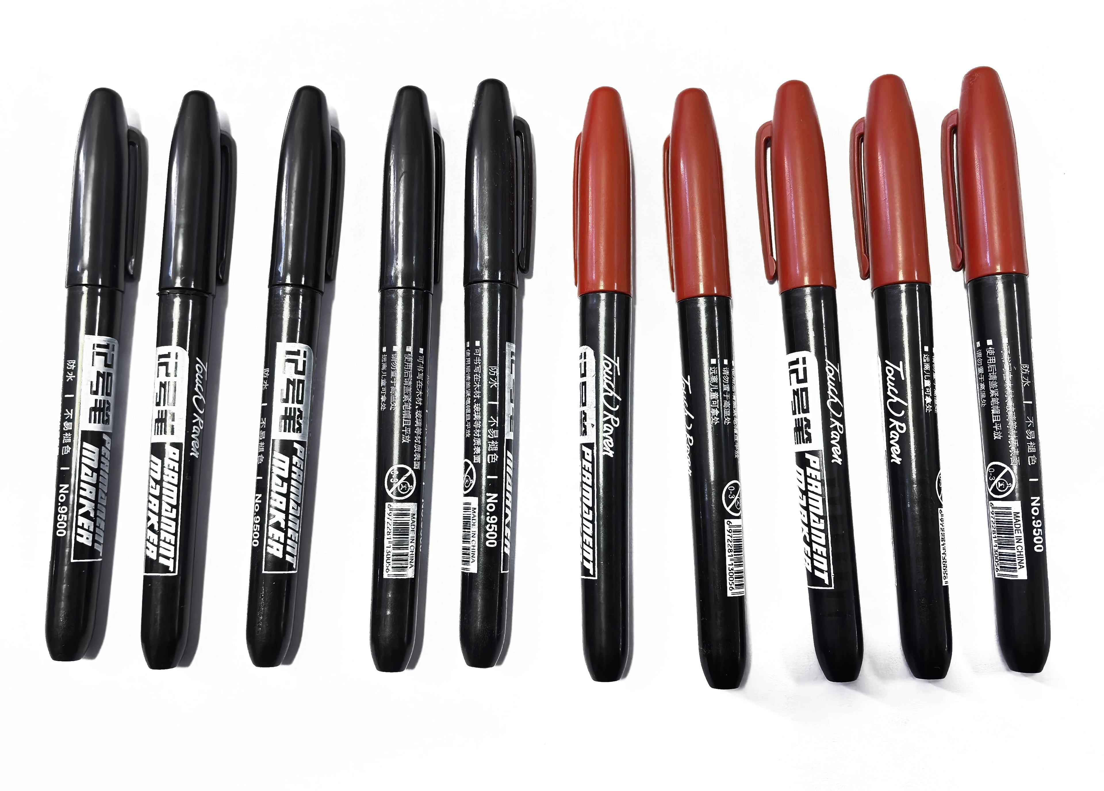 Stylo marqueur Permanent pour dessin Manga, 6 pièces, noir, bleu, rouge, encre étanche, stylos pour croquis, papeterie fournitures scolaires d'art