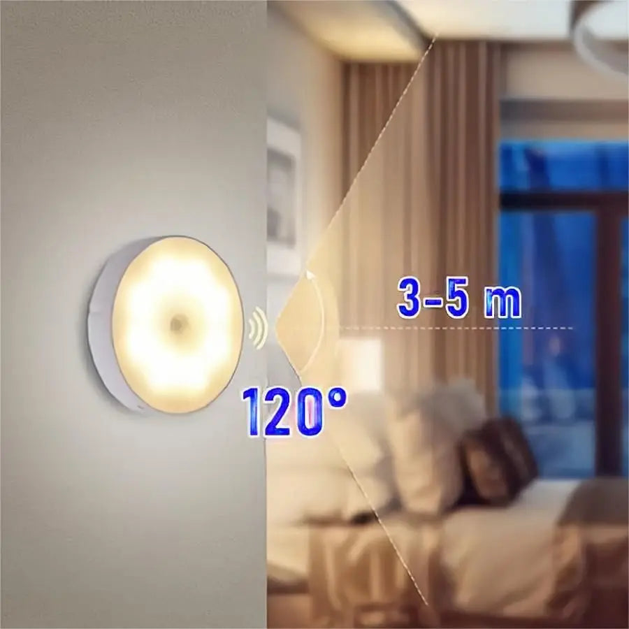 Lumière Led avec capteur de mouvement, USB, Rechargeable, luminaire décoratif d'intérieur, idéal pour une chambre à coucher, des escaliers, un couloir, une garde-robe ou un placard