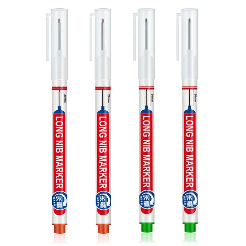 Marqueurs à tête de pointe longue pour stylo perforateur en métal, étanche, salle de bains, décoration du bois, multi-usages, 4 pièces/ensemble 20mm