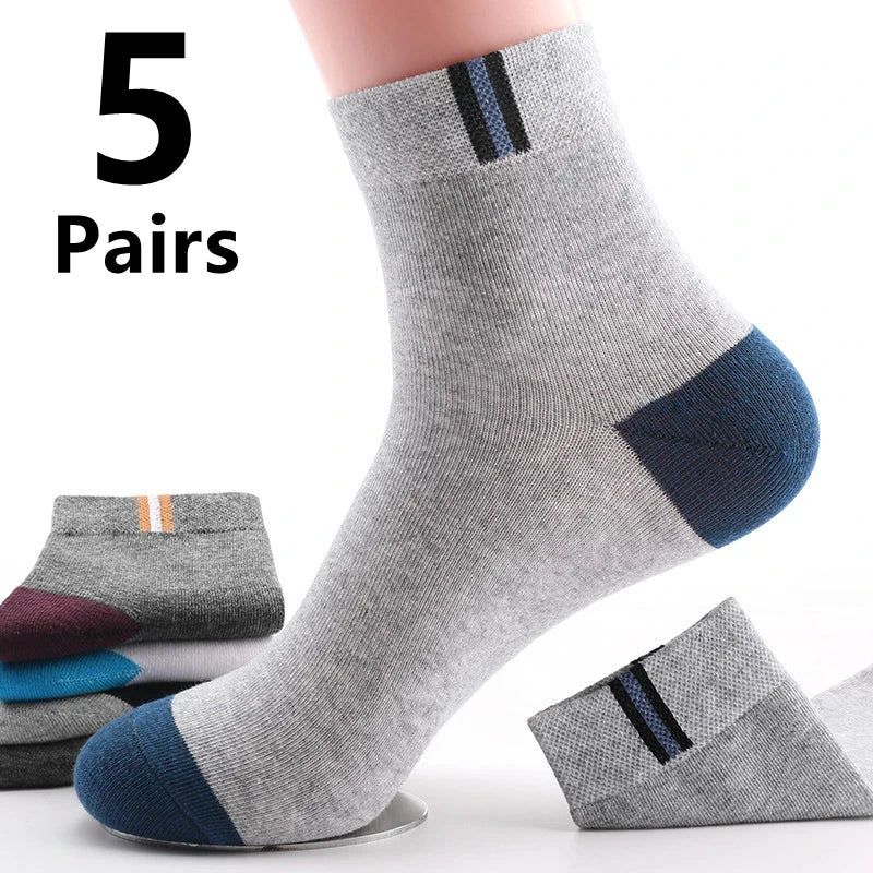 1 paire de chaussettes confortables et respirantes en coton pour hommes, chaussettes d'été pour hommes