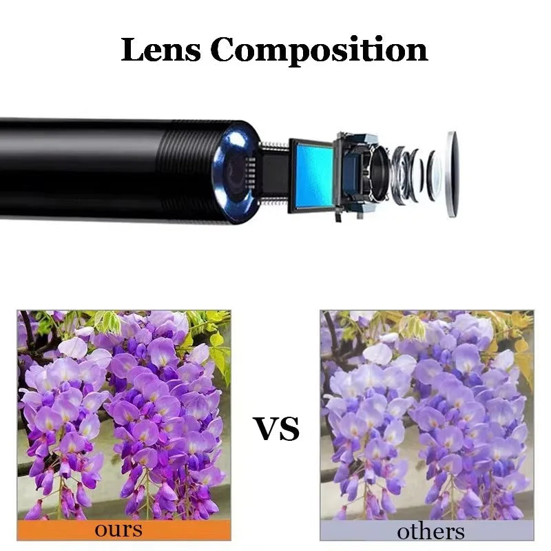 Caméra d'endoscope à câble souple flexible avec sonde de 12 mm et port Type-C, compatible avec PC Xiaomi et système d'imagerie haute qualité HUAWEI