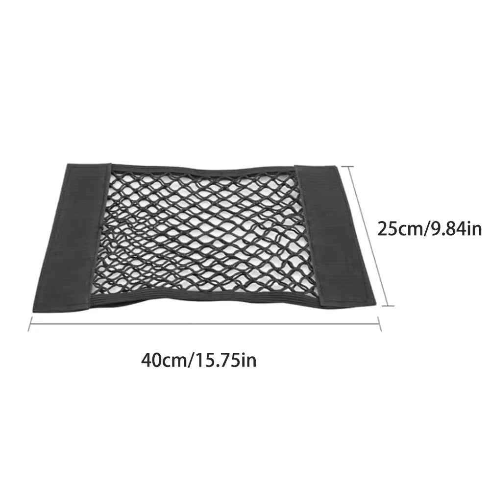 Car Back Rear Mesh Trunk Seat Elastic String Net Magic Sticker Universal Storage Bag Pocket Cage Auto Organizer Seat Back Bag