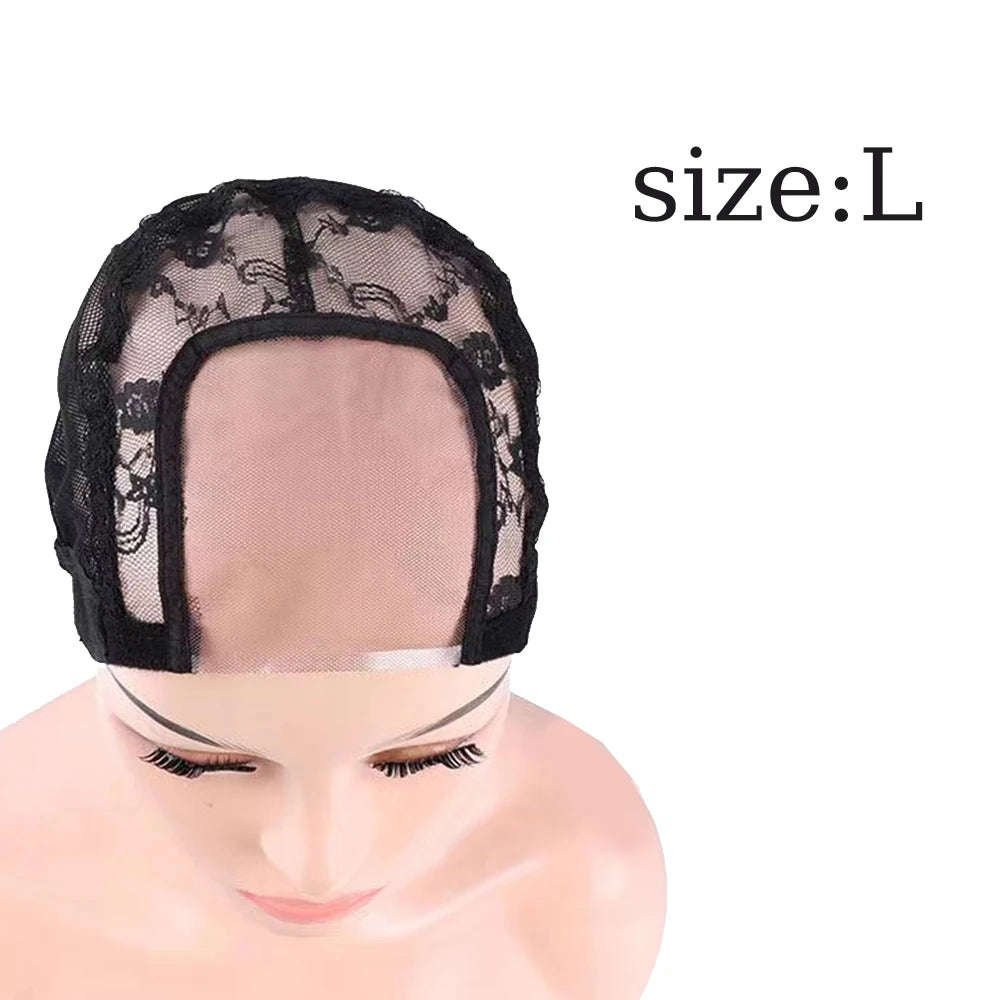 Bonnet de perruque en dentelle U-Part HD noir, 4x4 pouces, avec sangle réglable, pour bricolage, fabrication de perruque, bonnet de tissage de filet à cheveux, 1 pièce