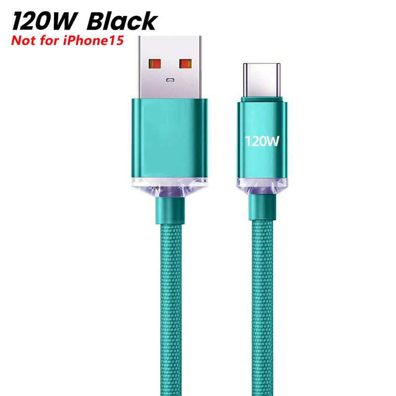 Câble USB C NNBILI 120W Super PD chargeur rapide câble C à C pour iPhone 15 16 Samsung Xiaomi Huawei cordon de données de charge rapide