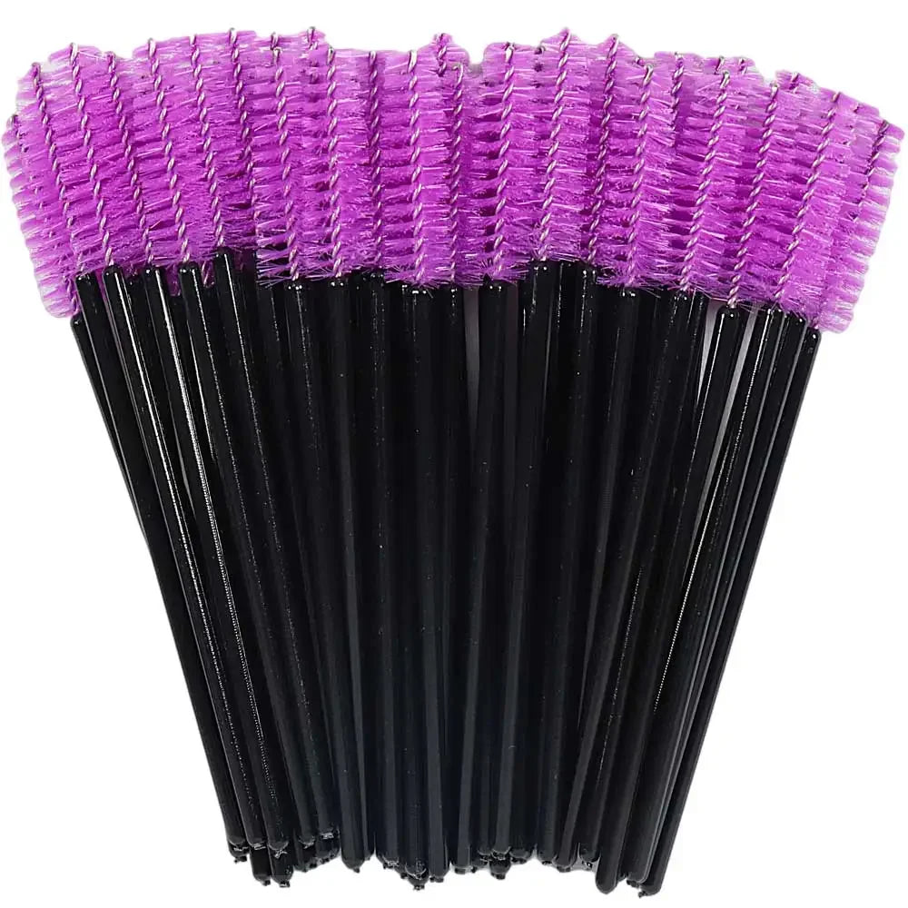 50Pcs Makeup Eyelash Brushes Disposable Crystal Eyebrow brush Diamond Handle Mascara Wand Applicator Lashes Extension Tools