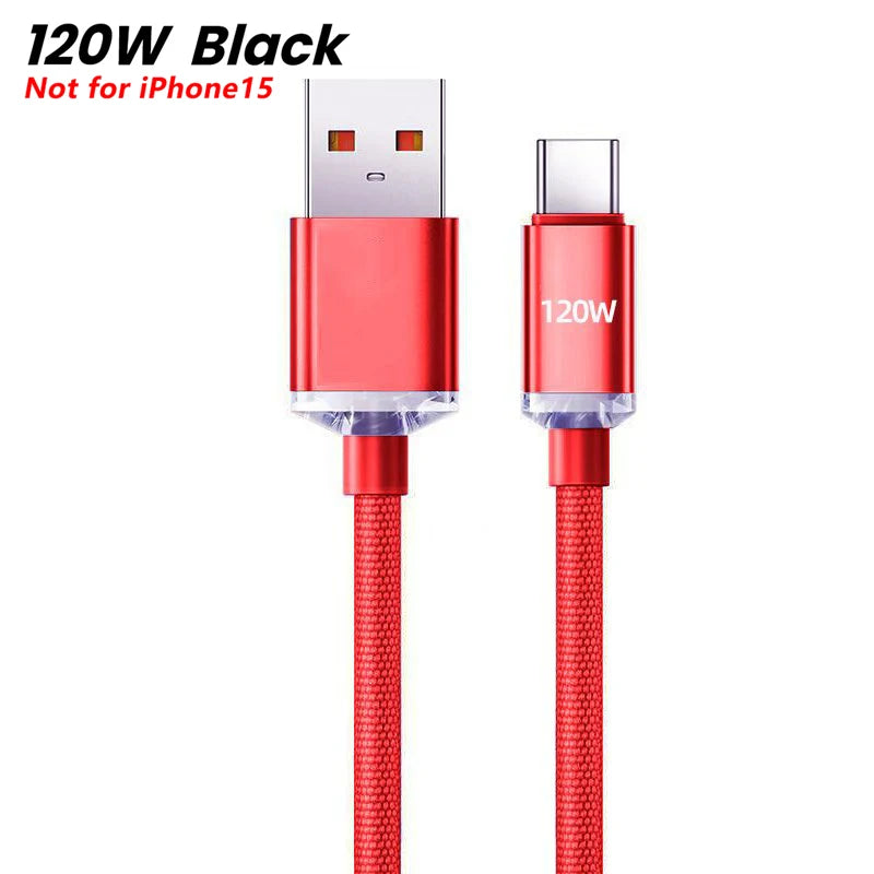 Câble USB C NNBILI 120W Super PD chargeur rapide câble C à C pour iPhone 15 16 Samsung Xiaomi Huawei cordon de données de charge rapide