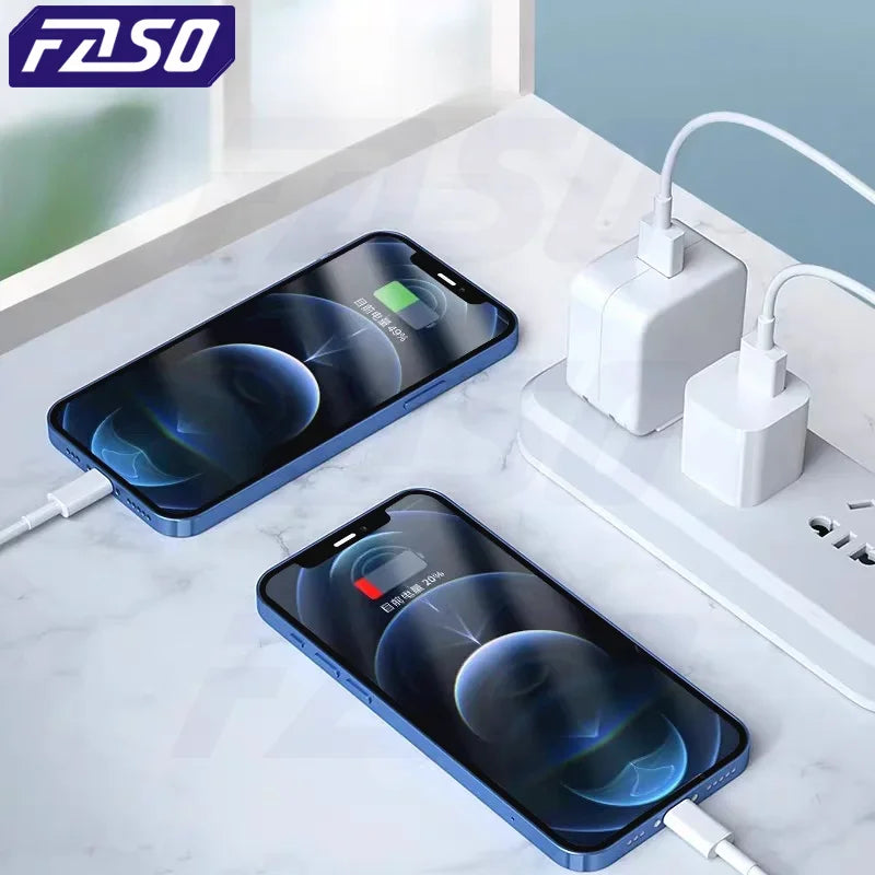 FASO – câble de chargement USB de qualité, pour iPhone 14 8 7 6S Plus 13 12 Pro XS Max XR SE, cordon de charge rapide, ligne de synchronisation de données, 1m 2m 3m
