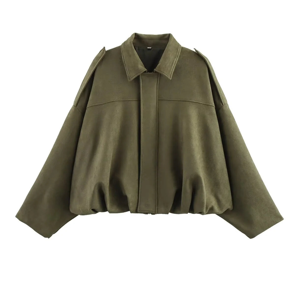 Vestes bombers élégantes pour femmes, style militaire, col rabattu, manches longues, coupe ample, vêtements d'extérieur vintage, hauts chics