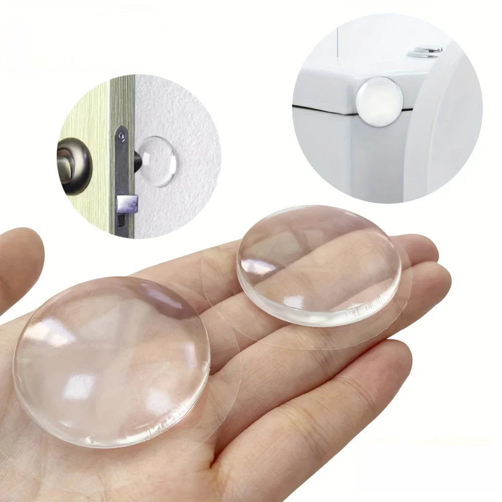 Protection murale pour poignée de porte, butée de porte en caoutchouc souple transparent, autocollant silencieux, protecteur mural, bouchon de protection