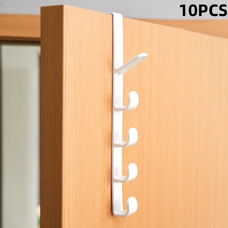 1pcs Bedroom Door Hanger Clothes Hanging Rack Over The Door Plastic Home Storage Organization Hooks, Purse Holder For Bags Rails