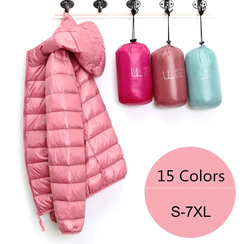 Veste bouffante à capuche pour femme, 15 couleurs, grande taille 5XL 6XL 7XL, nouvelle collection printemps-automne 2025, Ultra légère, emballable