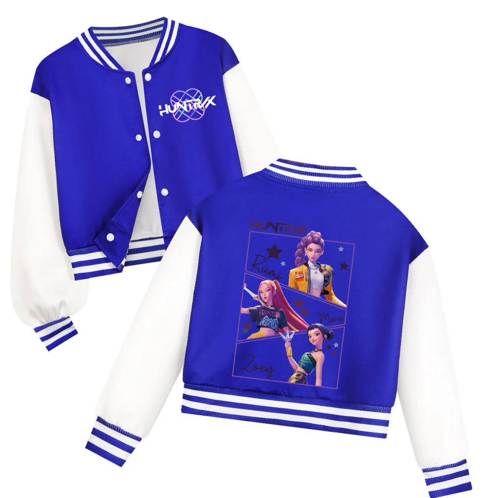 Tenue de baseball K-Pop pour enfants Huntrix, sweat-shirts à capuche décontractés printemps-automne, vêtements pour garçons et filles, déguisement pour bébés et enfants