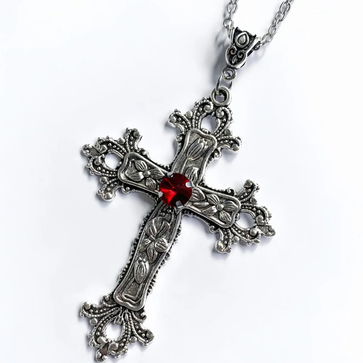 Colliers Punk avec pendentif grande croix en cristal pour femmes et hommes, gothique, chaîne de clavicule irrégulière, bijoux esthétiques