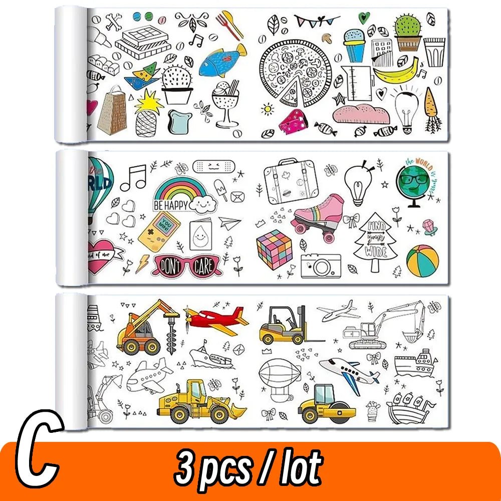 Rouleau de papier à colorier pour enfants, motif animaux, 90 cm, à découper et colorier soi-même. Idéal pour les activités manuelles et éducatives comme le graffiti ou le scrapbooking