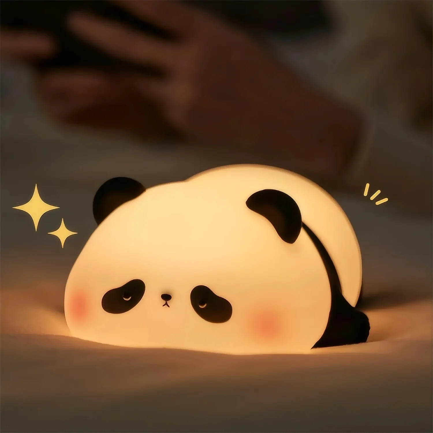 Lampe de nuit mignonne en silicone souple, renard et lapin, veilleuse de chambre d'enfant à intensité variable, rechargeable, avec minuterie et capteur tactile