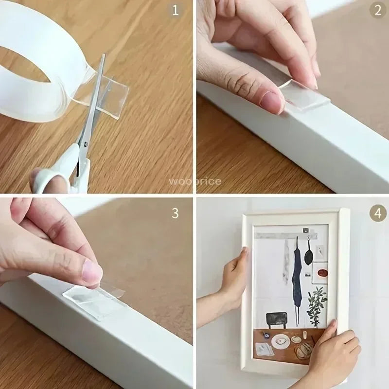 Nano ruban adhésif Double face Ultra-fort et puissant, autocollants pour miroir mural, ruban auto-adhésif étanche, fournitures de noël pour la maison