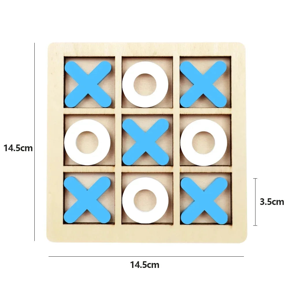 Jeu de morpion en bois XO, mini-échiquier interactif, puzzle d'entraînement, jouet éducatif Montessori, cadeau pour enfants (garçons et filles)