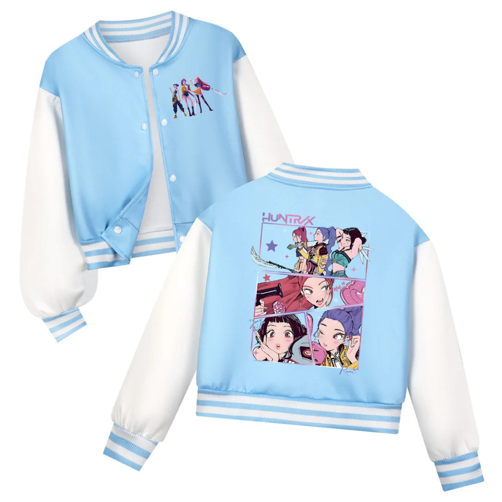 Tenue de baseball K-Pop pour enfants Huntrix, sweat-shirts à capuche décontractés printemps-automne, vêtements pour garçons et filles, déguisement pour bébés et enfants